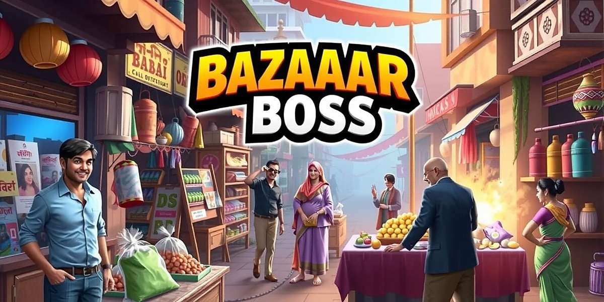 Bazaar Boss Rush Official Cover Bazaar Boss Rush game cover featuring a vibrant Indian street market scene with various vendors and customers