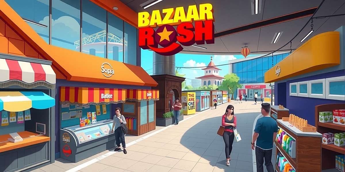 Bazaar Boss Rush Metro Expansion Concept art for Bazaar Boss Rush upcoming metro bazaar expansion showing a modern shopping mall alongside traditional market stalls