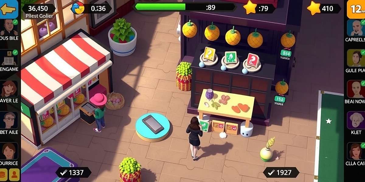 Bazaar Boss Rush Gameplay Bazaar Boss Rush gameplay showing a busy street market with players managing multiple shops and interacting with customers
